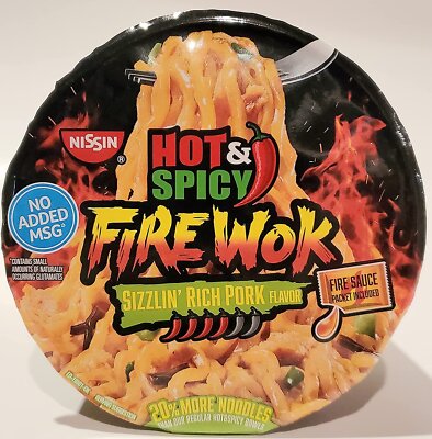 Nissin Fire Wok Stir Fry Sizzlin Rich PORK Asian Noodles 4.37 oz