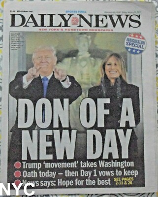 Donald Trump Inauguration Special Ny Daily News January 20 2017