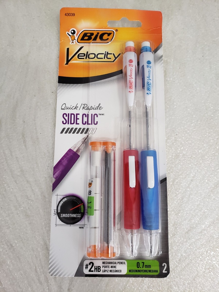 BIC Velocity Side-Click Druckbleistifte – 0,7 Mm, 4er Pack, Weicher Griff