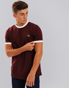 fred perry ringer t shirt red