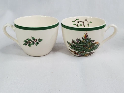 Set of 2 Vintage Spode Christmas Tree Cup  S3324 Made in England