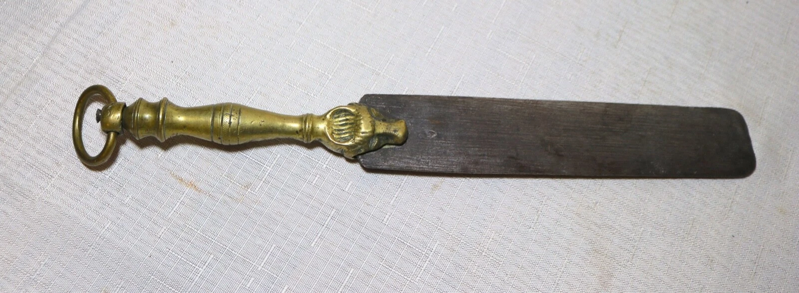 antique 1700's handmade brass wrought steel primitive hide dough scraper tool
Opens in a new window 