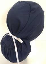 Navy Blue Medical Ponytail Pouch Surgery Scrub Cap Chef Hat Dental Veterinarian