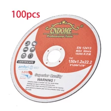 100 Pcs 6"x.045"x7/8" Cut-off Wheel - Metal & Stainless Steel Cutting Discs