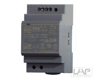 HDR-60-24 MeanWell Hutschienen Netzteil Stromversorgung Trafo LED DIN 24V 60W