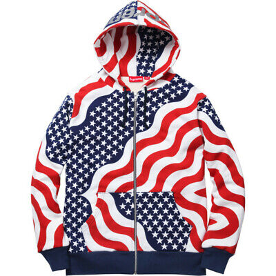 Supreme Reflective Logo Thermal Zip Up Hoodie Flag M F/W 14 | eBay