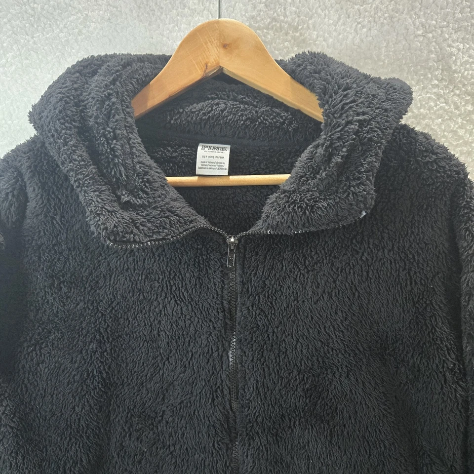 Pink by Victoria Secret Womens Small Black Hooded Fleece Sherpa Jacket - Image 2 of 4