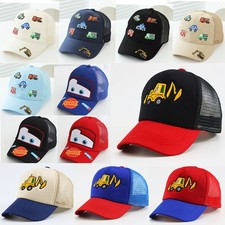 Baby Boys Excavator Car Trucker Hat Toddler Kids Mesh Back Baseball Cap Sun Caps