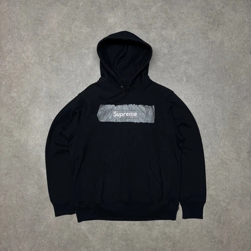 Pull à capuche noir Supreme x Swarovski Box Log (M)