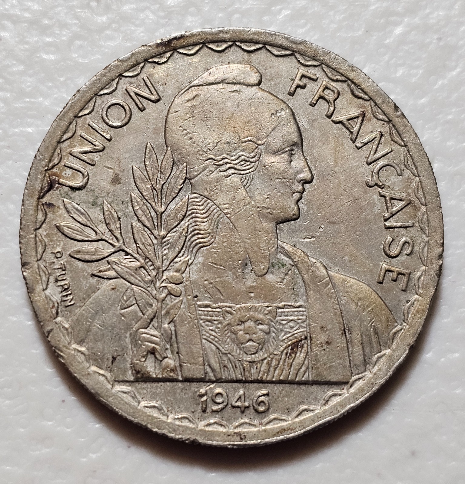 French Indochina 1 Piastre 1946 Security Edge (2)