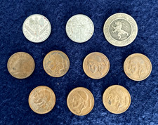 Lot Of 10 Historic Coins 1862-1953 France, Austria, Belgium