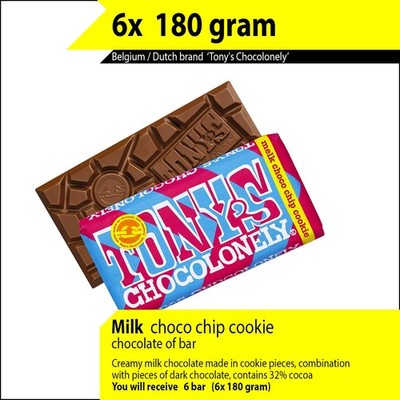 FREE SHIPPING 6x 180g Milk / Dark / White chocolate from Tony's Chocolonely