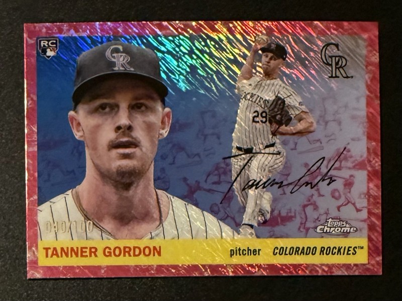 2025 Topps Chrome Platinum Toile Fuschia #387 Tanner Gordon RC Rookie (OP1)