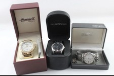 Men Watch Seiko, Armani, Ingersol Diamond , All Working X3 Emporio Armani Watch