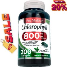 Lab - Chlorophyll - pure - 800 mg per serving- 200 Softgels - chlorophyll capsul