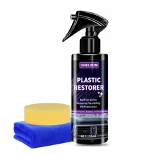 Plastic Restorer for Cars Ceramic Plastic Coating Black Trim Quick Restoratio...