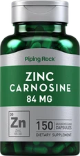 Zinc Carnosine Supplement | 84 mg | 150 Capsules | Non-GMO | By Piping Rock