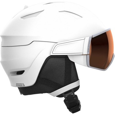 Salomon Helm Mirage Ski Helm mit Beweglichem Visor Weiß Größe M Wintersport