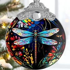 Jocidea Dragonfly Christmas Ornament - Hanging Tree Decoration - Suncatcher - Gi