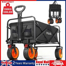 260L Camping Wagon Cart Trolley Folding Festival Cart Wagon Heavy Duty Oglfygznh