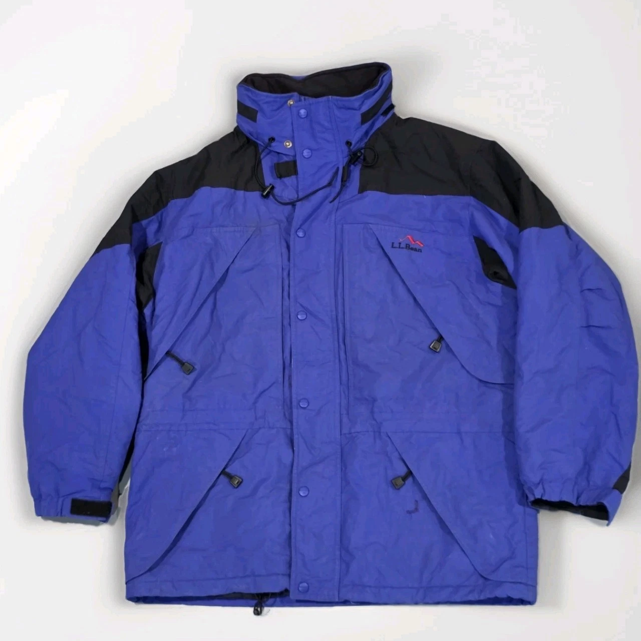 L.L. Bean Outdoors Vintage Insulated Parka Jacket Blue Black Men’s Large