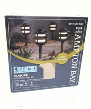 Hampton Bay Elmore 18Lumen Low Voltage LED Landscape Light Kit Transformer 4pk