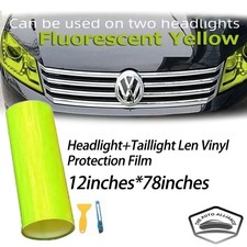 For Headlight Taillamp Fluorescent Yellow Tint Film 12x78