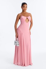 Audrina Pleated Mesh Maxi Dress-Fashion Nova|50571