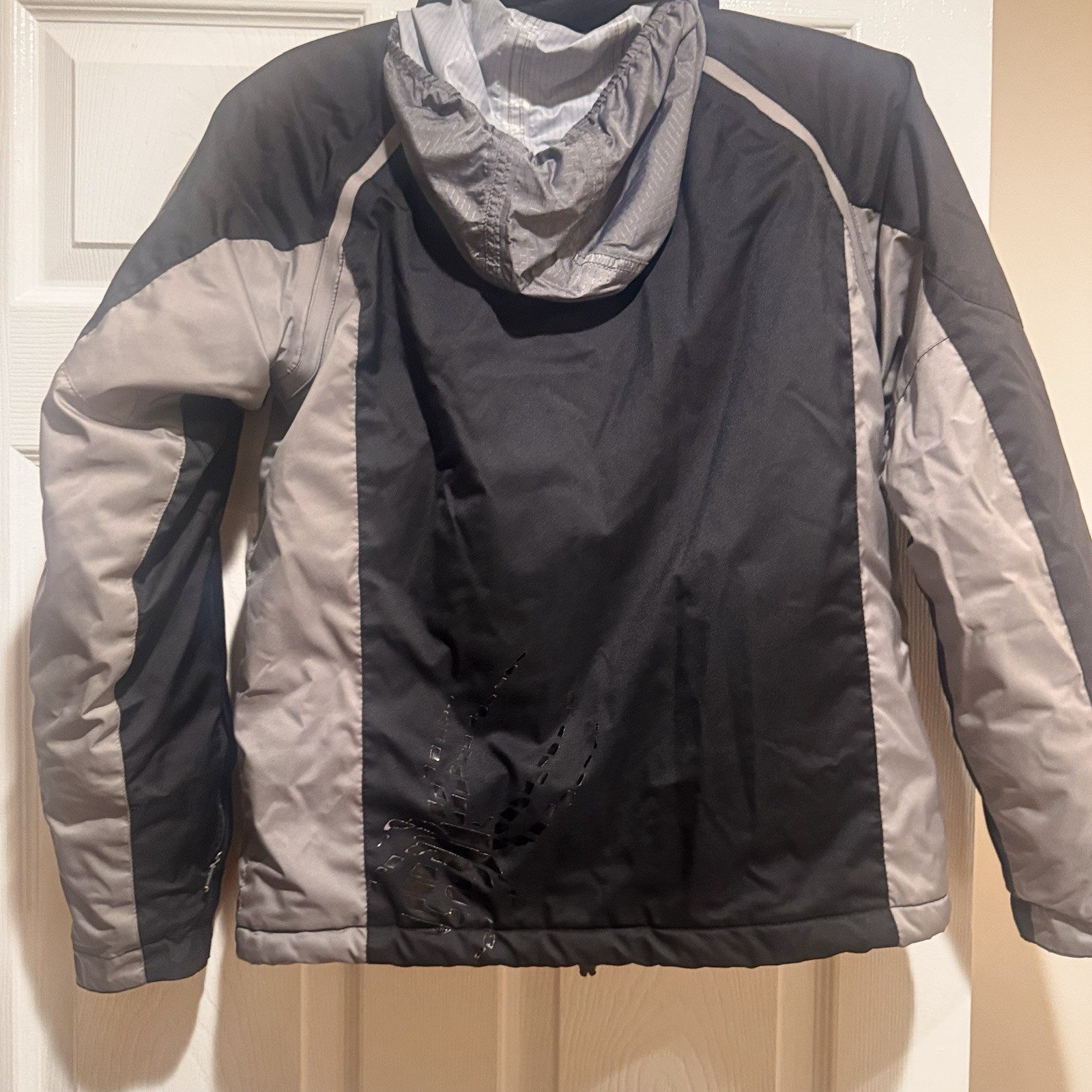 SPYDER BOYS GIRLS KIDS SKI SNOW HOODIE JACKET BLACK GRAY SIZE 16 SPYLON EEUC image 9