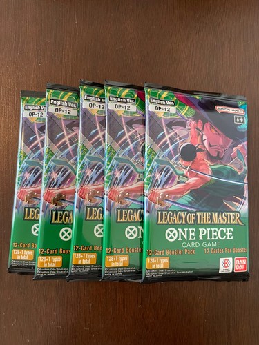 One Piece Legacy Of The Master OP-12 Five 5 Booster Packs Lot English