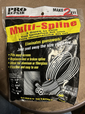 Prime-Line P-8163, 3 in 1 Screen Retainer Multi-Spline, Gray, 20 ft., FREE SHIP 