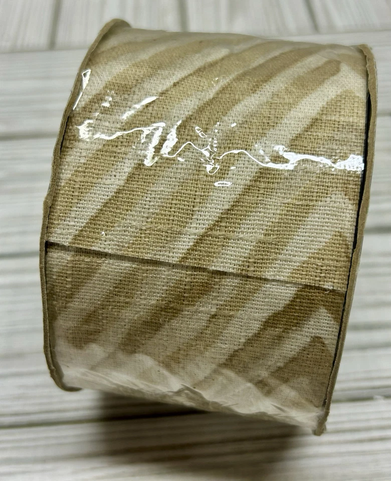 McGinley Mills Woven Burlap Ribbon Made In France 15 Yards New - Image 2 of 4