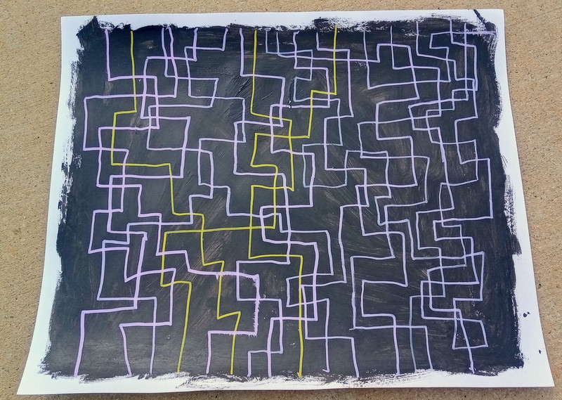 Original 14 by 17-inch Contemporary Abstract Mixed Media Painting by Artist