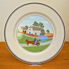 Villeroy Boch Design Naif Salad Plate "Going to Market" LaPlau Folk Art 8.5"