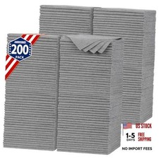 Shop Towels, Pack of 200 Microfiber Cleaning Cloth Bulk, Microfiber 200PK Grey