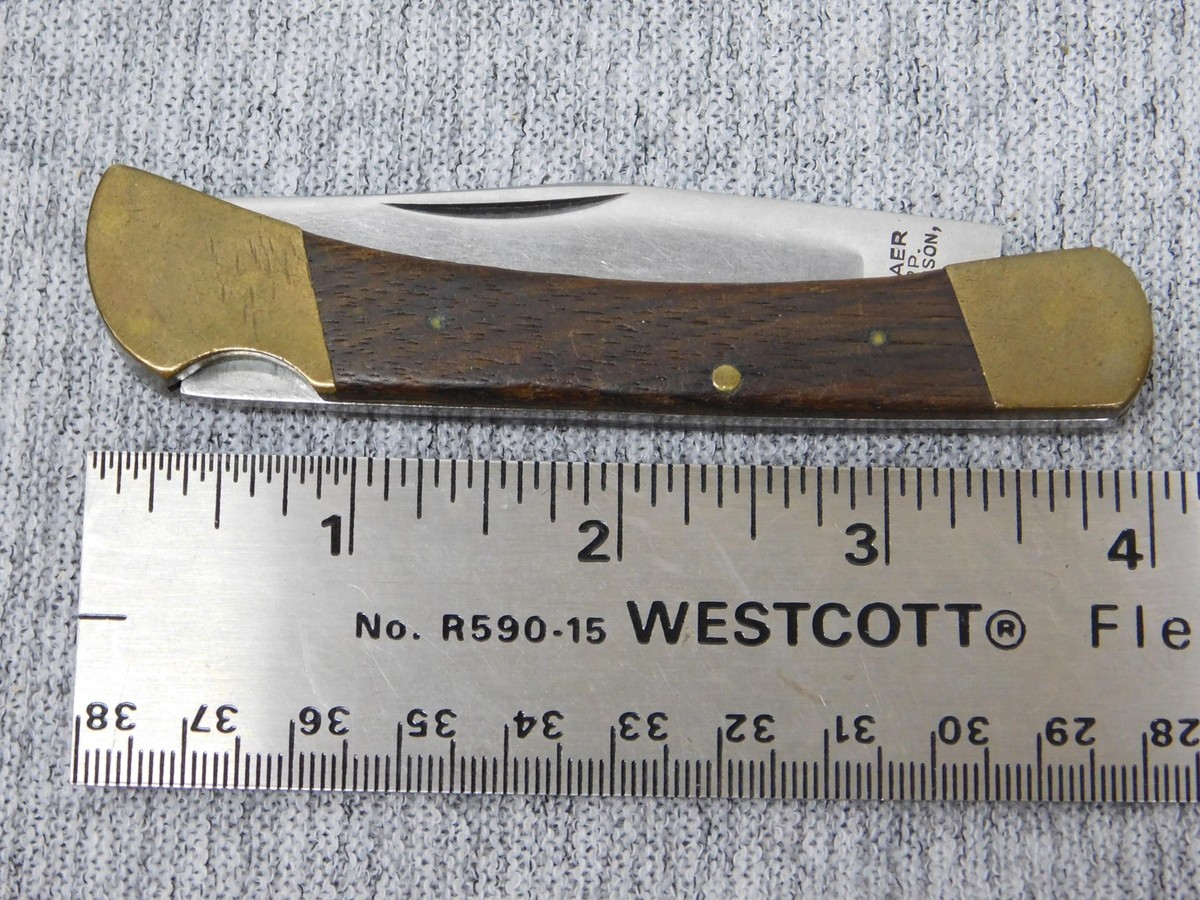 Vintage G-96 No. 992 Lockback Folding Pocket Knife Wood Brass Made