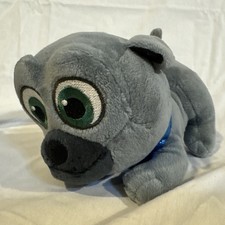 Disney Junior Puppy Dog Pals Bingo Plush Just Play Gray Pug Blue Collar Bean 6"