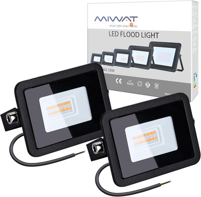 110V 2 Pack 10W LED Flood Light, Warm White 3000K, Ip68Waterproof Super Bright S