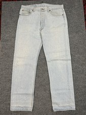 Vintage Levis 501 Button Fly Jeans Sz 38x32 90s Light Wash Made In USA Grunge