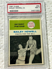 1961 Fleer  #55  Bailey Howell  PSA  7  NM  (Detroit Pistons)