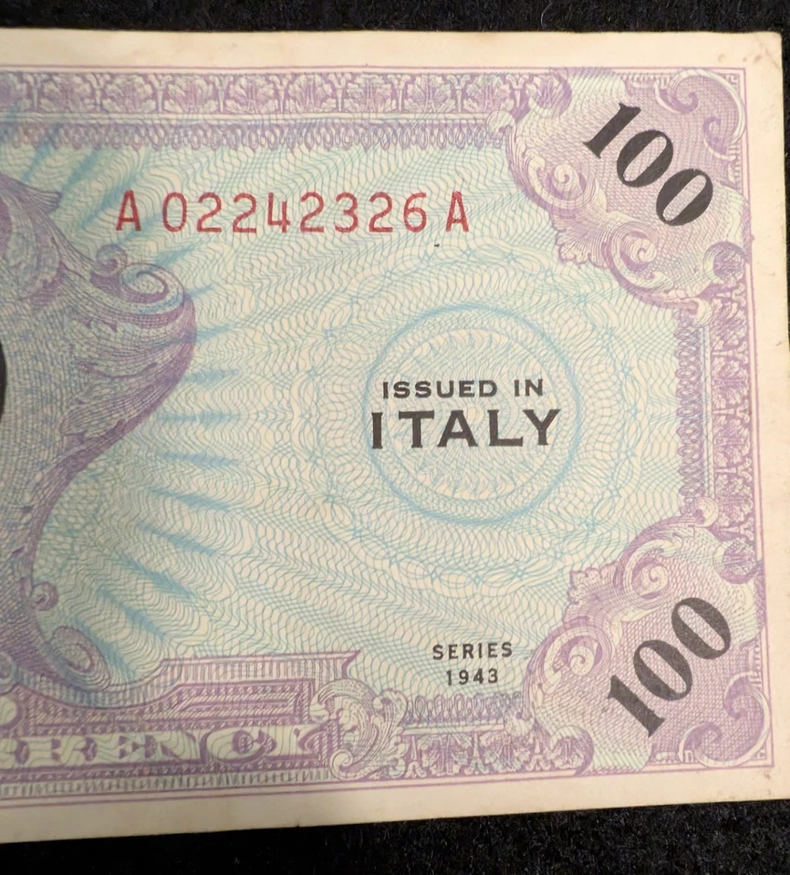 Allied Military Currency 100 Italy Lire Banknote 1943 - Image 2 of 4