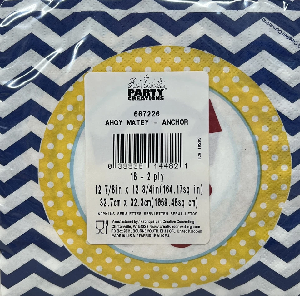 Ahoy Matey парусник океан животных милый ребенка душа вечеринки бумаги обед салфетки - Изображение 2 из 3