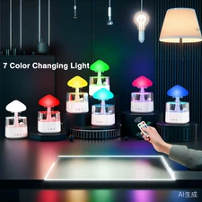 Cool Mist Humidifier with Rain Sounds 450ml - Rain Cloud, LED & Remote