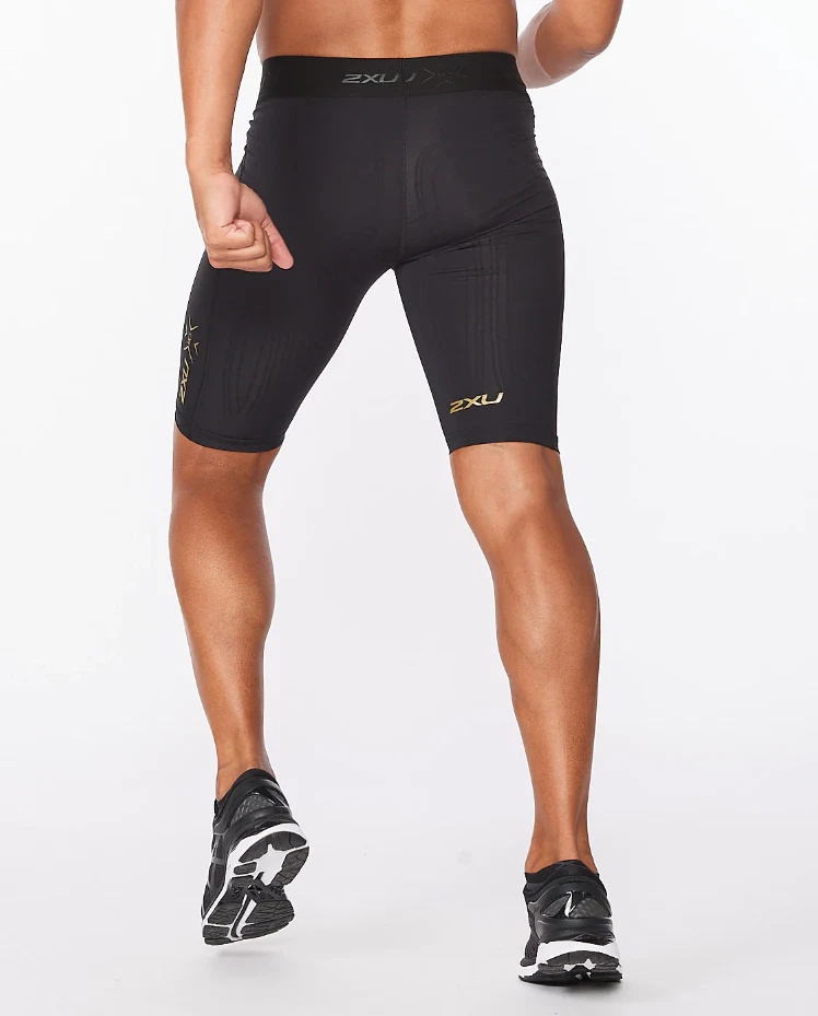 DEAL | 2XU Mens Force Compression Shorts - Black/Gold - Image 4 of 4