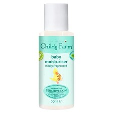 Image of Childs Farm Baby Moisturiser Unfragranced Shea Butter Body Travel Kids 50ml