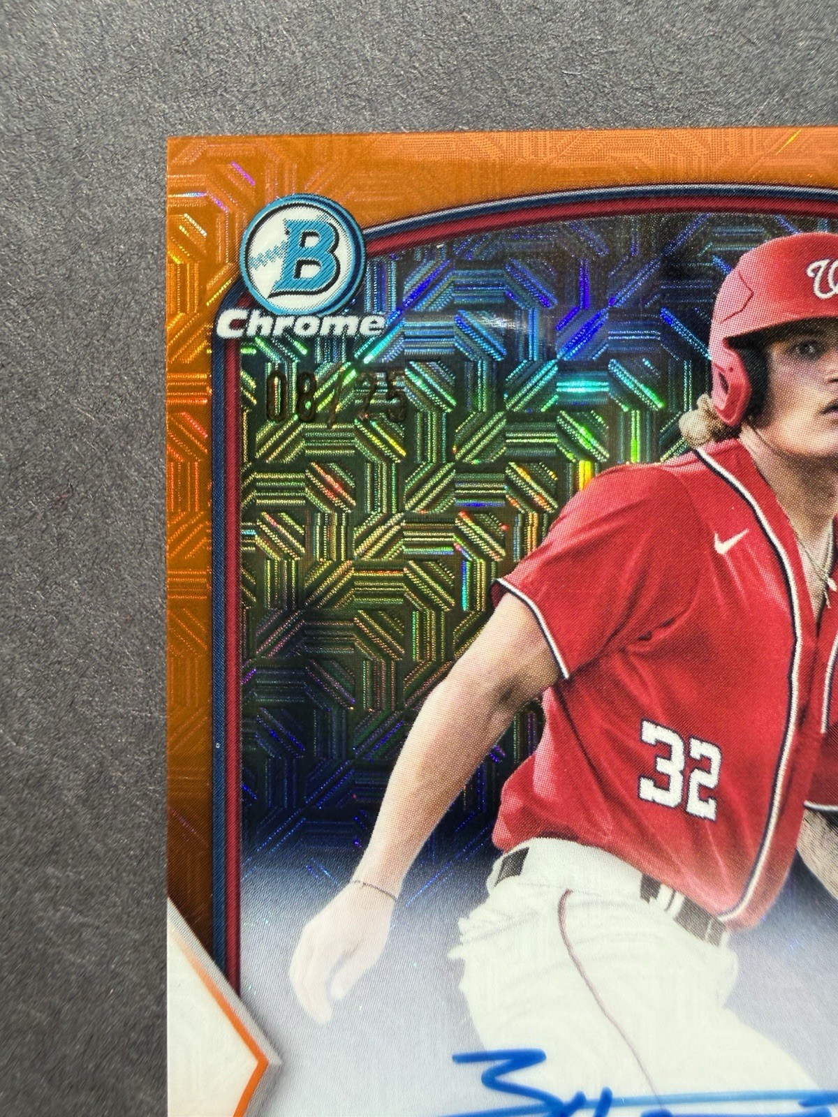 2023 Bowman Chrome Mega Box Brady House Mojo Auto #BCMA-BH Orange Refractor /25 view 6