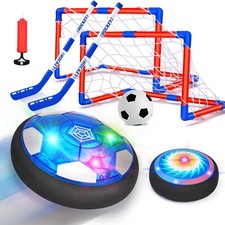 3 in 1 Hover Soccer Ball Hockey Set with LED Lights Indoor Toys for Soccer Gi...
