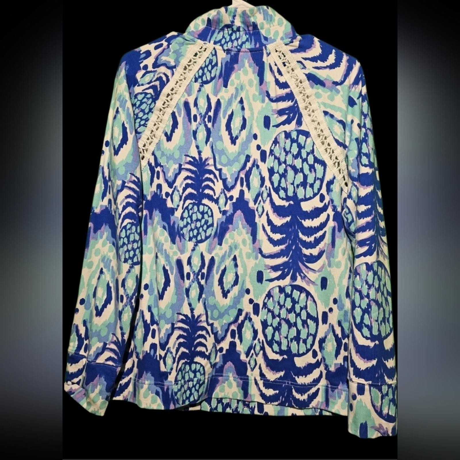 Lilly Pulitzer EUC Medium Patterned Half Zip PTP … - image 2