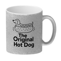 Glitzer-Kaffeebecher Hot Dog - Tasse Mit Lustigem Hundemotiv Mit Spruch: The