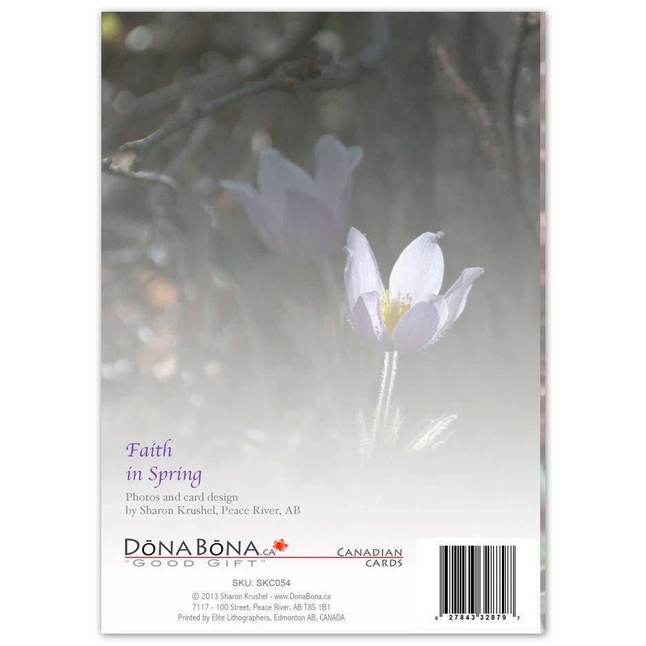 Grief and Loss Greeting Card Made in Canada prairie crocus Flower - Image 3 of 3